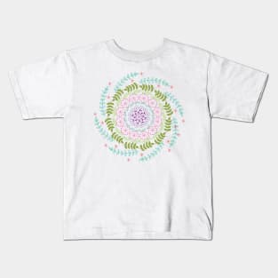 Spring Bursting Flowers Mandala Kids T-Shirt